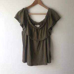 Current Elliott Blouse Off The Shoulder Ruffle Top